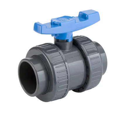 VÁLVULA BOLA PVC CEDULA 80 DOBLE TUERCA CEM 1/2 PULGADA