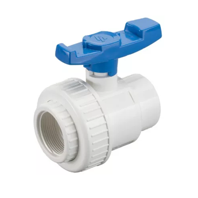 VÁLVULA BOLA PVC CEDULA 40 TUERCA UNIÓN RH 3/4 PULGADAS