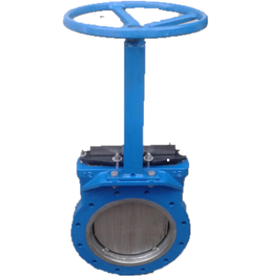 VÁLVULA CUCHILLA ACERO INOX. BRID. CON VOLANTE 18PULG(450MM)