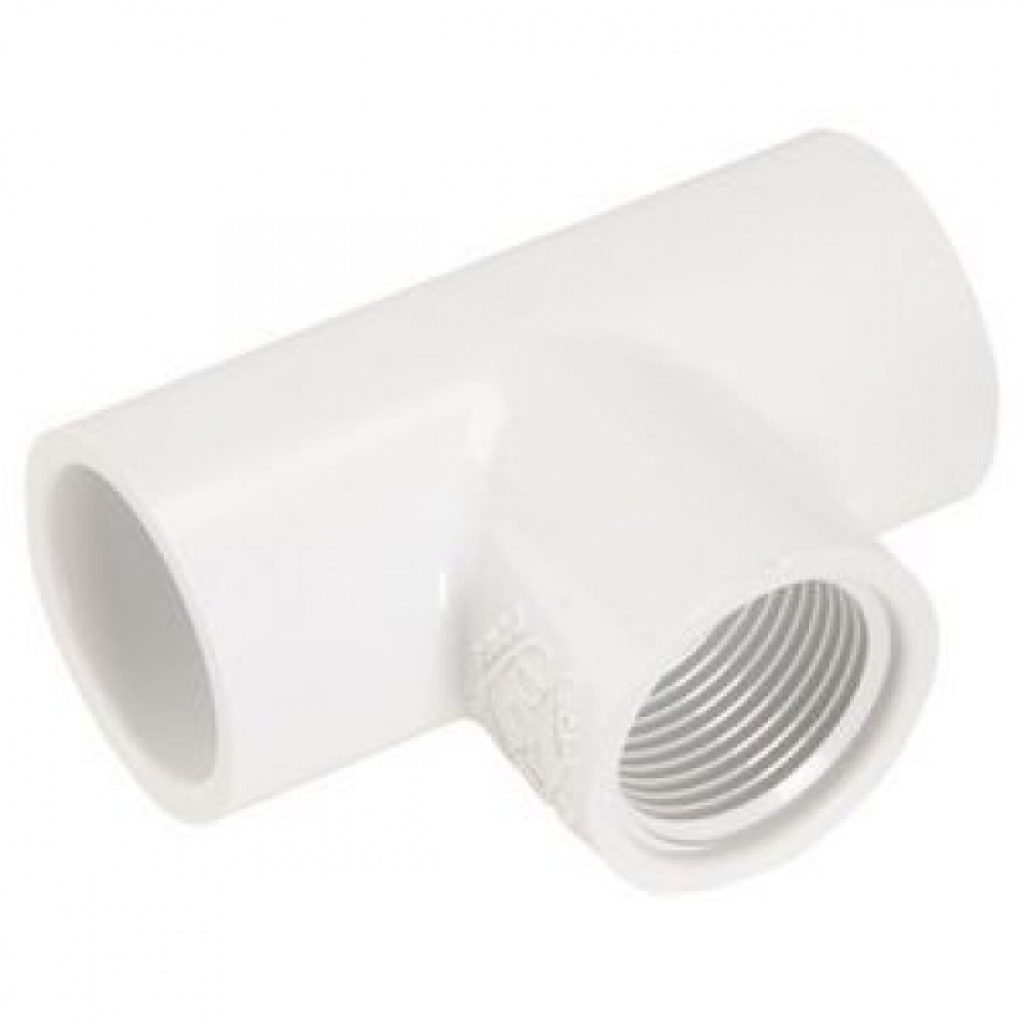 TEE LISA ROSCADA PVC CEDULA 40 1/2PULG(13MM)