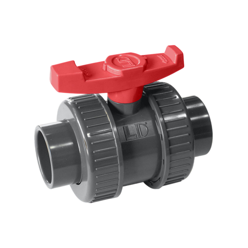 VÁLVULA BOLA PVC CEDULA 80 DOBLE TUERCA CEM 3/4 PULGADAS ECO