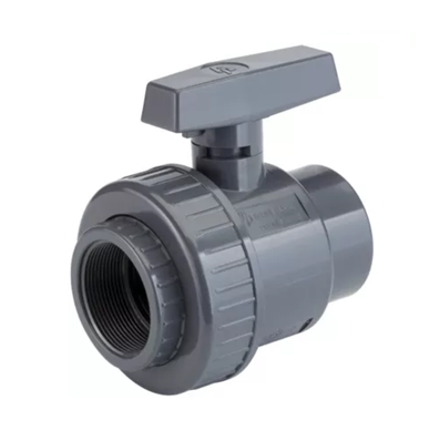 VÁLVULA BOLA PVC CEDULA 80 TUERCA UNIÓN RH 3/4 PULGADA