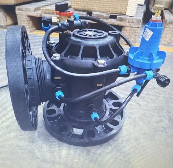 VÁLVULA HIDRÁULICA DE ALIVIO DE PRESIÓN PLÁSTICA BRIDADA SERIE 80 ANGULAR 4 PULGADAS