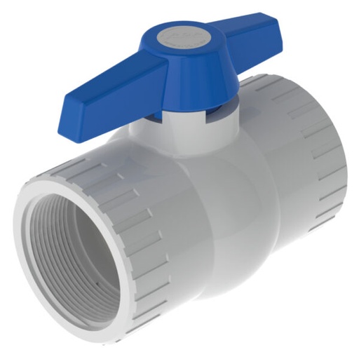 [VBP.RR0.038] VÁLVULA BOLA PVC ROBUSTA D1-1/2 PULGADA(38MM) ROSCADA