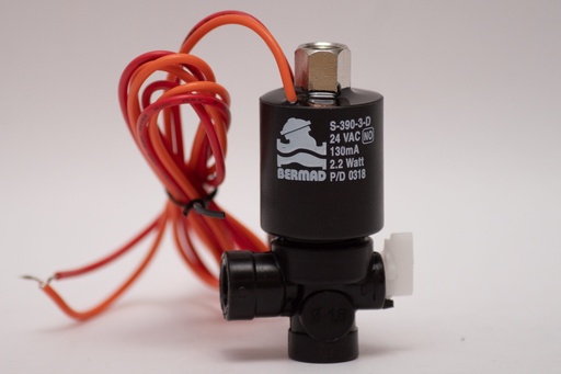 [S3V.24V.PLA] SOLENOIDE 3 VÍAS 24V AC 50/60HZ 2.2 WHATS PLASTICO BERMAD