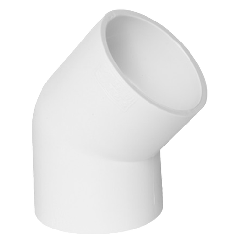 [C45.P40.038] CODO 45° LISO PVC CEDULA 40 D11/2PULG(38MM)
