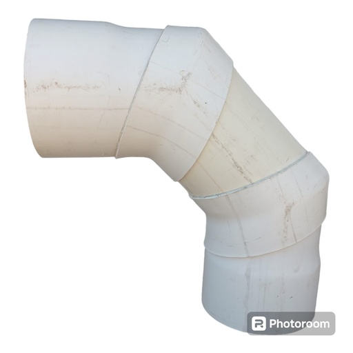 [C90.C7B.200] CURVA HIDRÁULICA PVC MÉTRICO 90°X200MM(8) CEM 85PSI