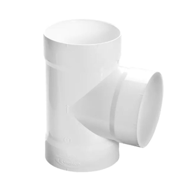 Giunto A T In PVC Sanitario, Nuovo, Per DWV, Colletto Incollabile - 6 Pollici