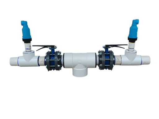 [CDM.644.PM2] HIDRANTE DOBLE PVC-MANG 6X4X4 MARIPOSA EN FOFO Y VAS 2PULG